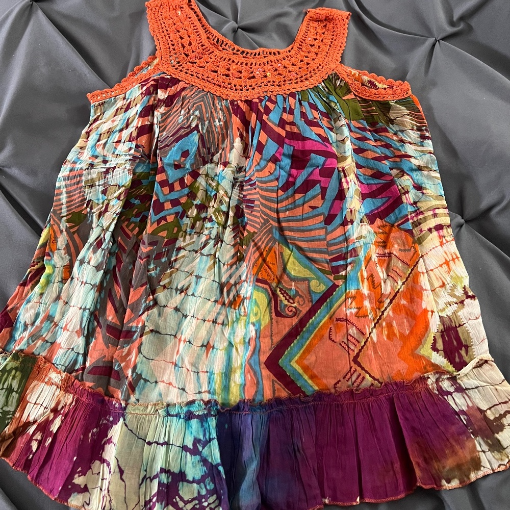Chaudry Tank Top Sequin Neckline